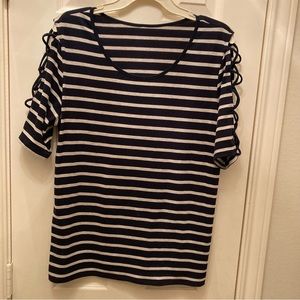 Striped Navy blue and white shirt